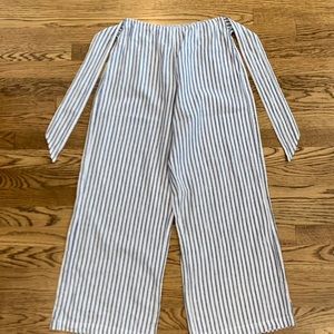 Striped wide legged pants